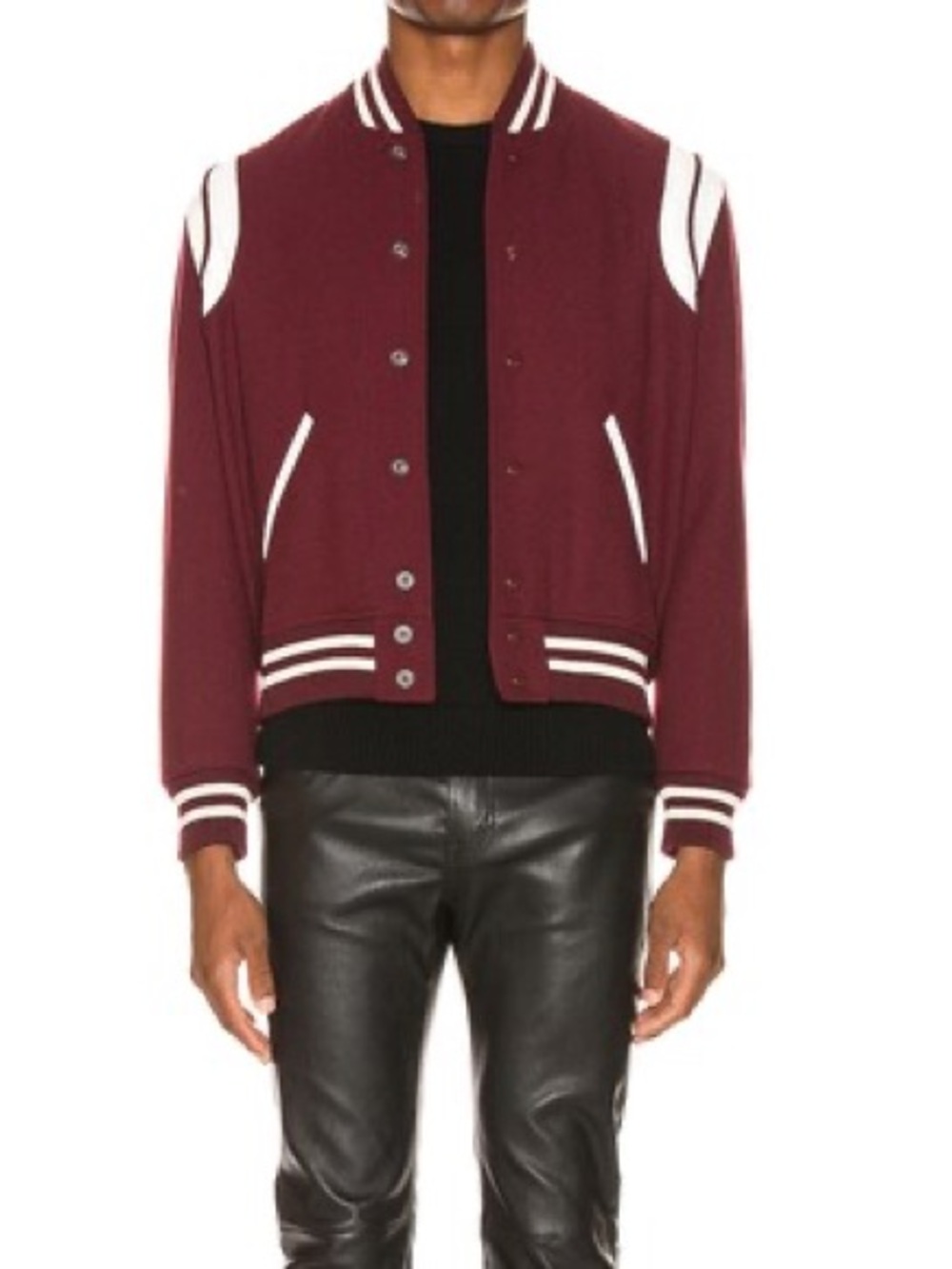 Saint Laurent Red Teddy Bomber Jacket